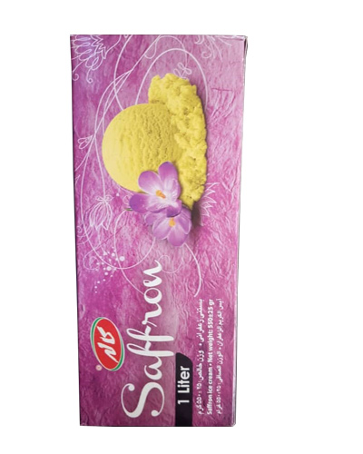 بستنی زعفرانی کاله یک لیتری پاکتی