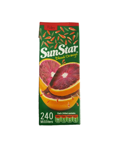 آبمیوه پرتقال توسرخ سان استار 240میلیلیتر پاکتی