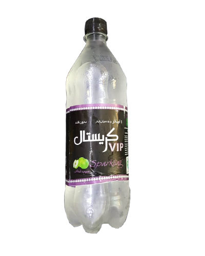 آب گازدار کریستال یک لیتر با طعم سیب لبنانی
