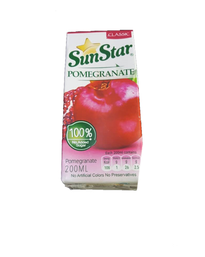 آبمیوه انار سان استار 200سی سی پاکتی
