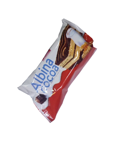 کیک لایه ای دورنگ وانیلی کاکائویی شیرین عسل 40گرمی آلبینا