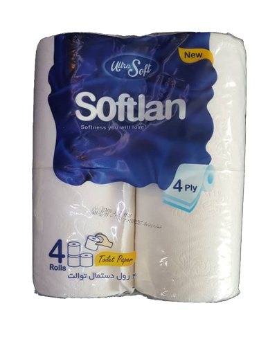 دستمال توالت سافتلن دلسی رول4لایه 4عددی