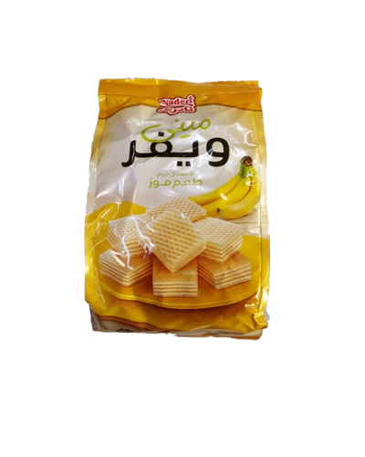 مینی ویفر موزی نادری 90گرمی بسته ای