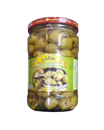 زیتون شور صالحی 700گرمی بدون هسته شیشه