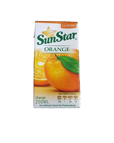 آبمیوه پرتقال سان استار 200سی سی پاکتی