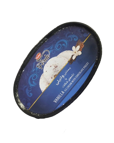 بستنی وانیلی با تکه های شکلات فوردو کاله یک لیتری فانتزی