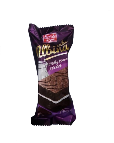 کیک کاکائویی آلبینا شیرین عسل 40گرمی با کرم شیری