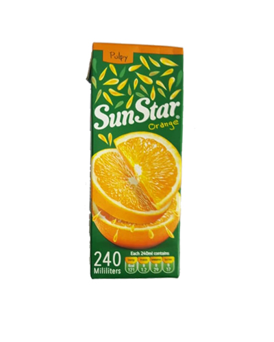 آبمیوه پرتقال سان استار 240میلیلیتر پاکتی