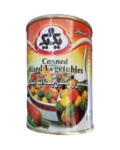 کنسرو سبزیجات مخلوط یک و یک 370گرم