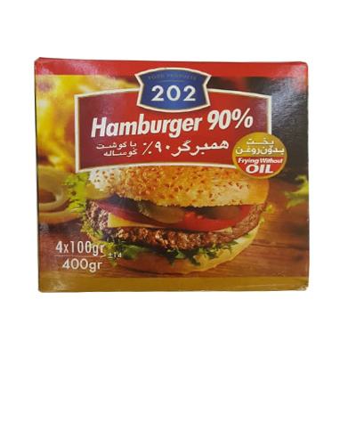 همبرگر مخصوص90% 202 وزن400گرمی 4عددی