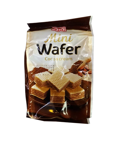 مینی ویفر کاکائویی نادری 90گرمی بسته ای