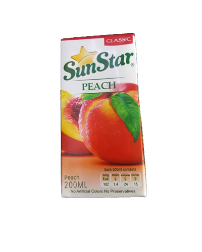 آبمیوه هلو سان استار 200سی سی پاکتی