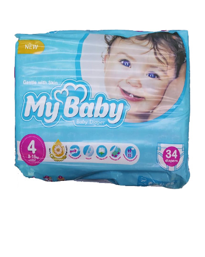 پوشک کامل بچه مای بیبی شماره 4 وزن 8تا18کیلویی 34عددی