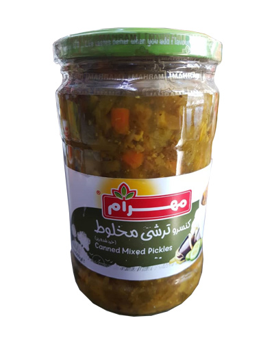 ترشی مخللوط ریز مهرام 660گرمی شیشه