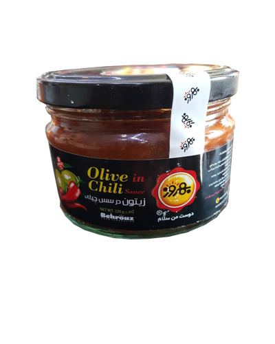 زیتون سبز بهروز 200گرم در سس چیلی