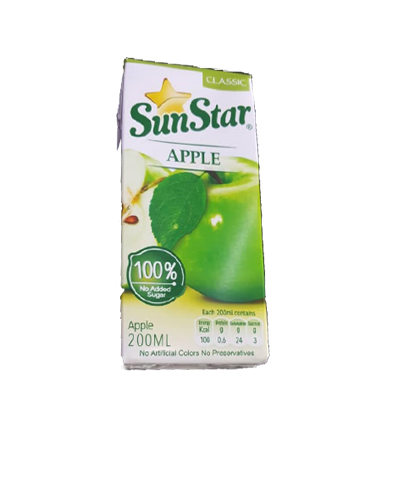 آبمیوه سیب سان استار 200سی سی پاکتی